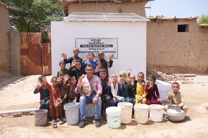 Hand-pump installation in a rural village
