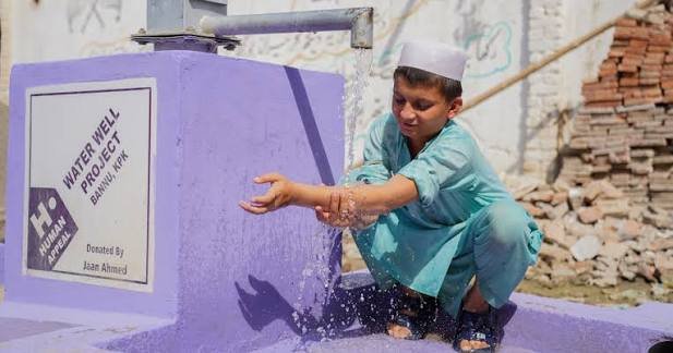 Volunteers supporting a rural WASH project